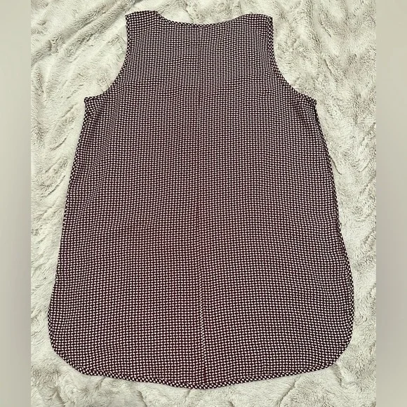 LOFT Maroon Red and White Patterned Tank Top - Picture 6 of 7